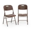 Blumfeldt Burgos Seat, skladacia stolička, sada 2 kusov, HDPE, oceľ, ratanový vzhľad, hnedá Ampera.SK