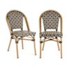 Blumfeldt Montbazin BL, bistro stolička, možnosť ukladať stoličky na seba, hliníkový rám, polyratan, čierno-krémová Ampera.SK