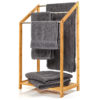 Blumfeldt Vešiak uteráky, 3 kovové tyčky uteráky, 51x86x31cm, schodíkový dizajn, bambus Ampera.SK