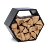 Blumfeldt Hexawood Black, stojan na drevo, šesťuholníkový tvar, 50,2 × 58 × 32 cm Ampera.SK