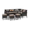 Blumfeldt Titania Dining Lounge Set, záhradná sedacia súprava, rohová súprava, stôl, stolčeky, čierna Ampera.SK