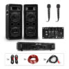 Auna Pro PW-65x22 MKII, PA karaoke sada, zosilňovač, 2 pasívne PA reproduktory, mixér, 2 mikrofóny Ampera.SK