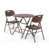 Blumfeldt Posedenie Burgos stôl + 2 stoličky oceľové trubky HDPE imitácia ratanu sklápateľné Ampera.SK