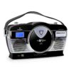 Auna RCD-70BL, retro rádio, FM, USB, CD, MP3, batéria, čierne Ampera.SK