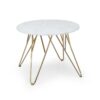 Besoa Round Pearl, konferenčný stolík, 55 x 45 cm (Ø x V), mramorový vzhľad, zlatý/biely Ampera.SK
