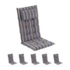 Blumfeldt Sylt, čalúnená podložka, podložka na stoličku, podložka na vyššie polohovacie kreslo, vankúš, polyester, 50 × 120 × 9 cm, 6 × podložka Ampera.SK