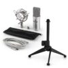 Auna MIC-900S V1, USB mikrofónová sada, strieborný kondenzátorový mikrofón + stolný statív Ampera.SK