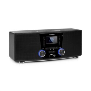 Auna Stockton, mikro stereo systém, max. 20W, DAB+, UKW, CD prehrávač, BT, OLED, čierny Ampera.SK