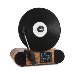 Auna Verticalo SE DAB, retro gramofón, DAB+, FM tuner, USB, BT, AUX, drevo Ampera.SK