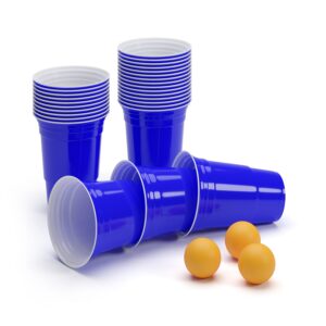 BeerCup Williams, modré párty poháre na beer pong, v štýle amerických univerzít, 473 ml, loptičky a pravidlá Ampera.SK