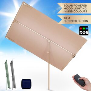 Blumfeldt Bayonne, slnečník, 130 x 180 cm, polyester, UV 50, solárny panel, LED svetlo Ampera.SK