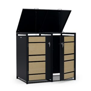 Blumfeldt BinSafe, box na odpadky, 2 odpadkové koše, 240 l, uzamykateľný, pozinkovaná oceľ odolná voči poveternostným vplyvom Ampera.SK