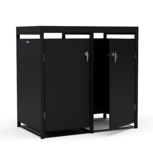 Blumfeldt BinSafe, box na odpadky, 2 odpadkové koše, 240 l, uzamykateľný, pozinkovaná oceľ odolná voči poveternostným vplyvom, výsadbová strecha Ampera.SK