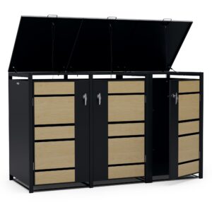 Blumfeldt BinSafe, box na odpadky, 3 odpadkové koše, 240 l, uzamykateľný, pozinkovaná oceľ odolná voči poveternostným vplyvom Ampera.SK