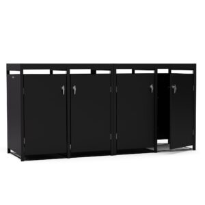 Blumfeldt BinSafe, box na odpadky, 4 odpadkové koše, 240 l, uzamykateľný, pozinkovaná oceľ odolná voči poveternostným vplyvom Ampera.SK