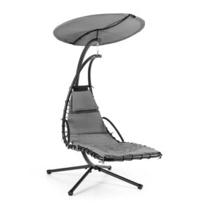 Blumfeldt Dahlia Noble Grey, hojdacie ležadlo, 200 cm, slnečná clona, polyester, oceľ Ampera.SK