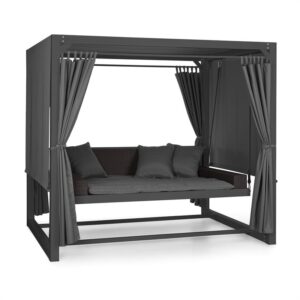 Blumfeldt Eremitage, luxusná záhradná hojdačka, 236 x 180 x 210 cm, tmavosivá/čierna Ampera.SK