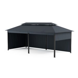 Blumfeldt Grandezza Cortina záhradný altánok 3x6 m, odolný voči poveternostným vplyvom, prášková farba, bočné rolety Ampera.SK