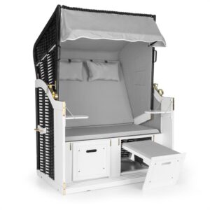 Blumfeldt Hiddensee, plážové sedenie, plážový kôš XL, dvojsedadlo, ležadlo, borovica, sivé Ampera.SK