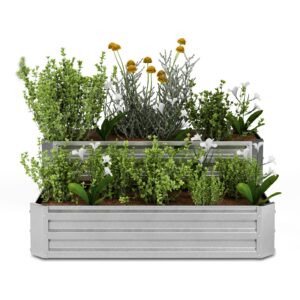 Blumfeldt High Grow vyvýšený záhon, 2 úrovne, odolný voči poveternostným vplyvom, odolný voči korózii, robustný, 405 L Ampera.SK