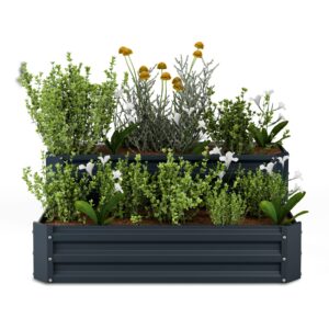 Blumfeldt High Grow vyvýšený záhon, 2 úrovne, odolný voči poveternostným vplyvom, odolný voči korózii, robustný, 405 L Ampera.SK