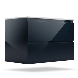 Blumfeldt Johnstone, umývadlo a skrinka do kúpeľne, 80 cm, keramické umývadlo, zatváranie Soft-Close Ampera.SK