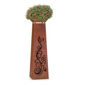 Blumfeldt Kvetinová veža kvetináč Kvetinový stĺp Ohnisko Oceľový hrdzavý dizajn Ampera.SK