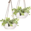 Blumfeldt Laren, závesný kvetináč, Ø 28 cm, Polystone, s prírodnými lanami, súprava 2 kusov Ampera.SK