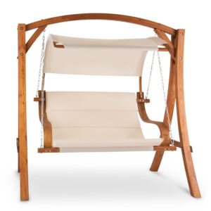 Blumfeldt Maui, záhradná hojdačka, 110 cm, 2 miesta, markíza, polyester, červený smrek Ampera.SK