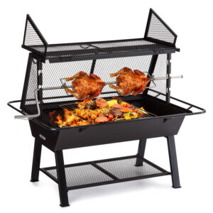 Blumfeldt Milos Alto, otočný gril, žiaruvzdorná oceľová konštrukcia, priehradka na drevo Ampera.SK