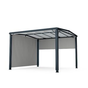 Blumfeldt Pantheon Cortina Solid Sky Pergola 3x3, odolná voči poveternostným vplyvom, s práškovým nástrekom, bočné panely Ampera.SK