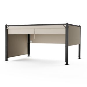 Blumfeldt Pantheon Cortina pergola 3x4 m, odolná voči poveternostným vplyvom, hliník, prášková farba, rolety Ampera.SK