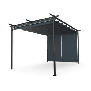 Blumfeldt Pantheon Robust Pergola 3x4 m, práškovo lakovaná oceľ, odolná voči poveternostným vplyvom, s bočnými roletami Ampera.SK