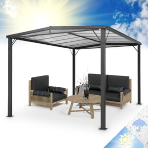 Blumfeldt Pantheon Solid Sky Flat, pergola, prístrešok, 3 x 4 m, polykarbonát Ampera.SK