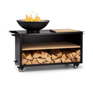 Blumfeldt Savage 2.0 Wide, ohnisko s grilom, bambusová doska na krájanie, ochranný kryt Ampera.SK