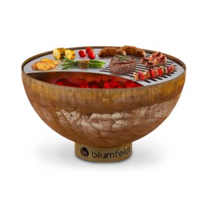Blumfeldt Savage, ohnisko s grilom, Ø 60,5 cm, oceľ, ochranný kryt, hrdzavá Ampera.SK