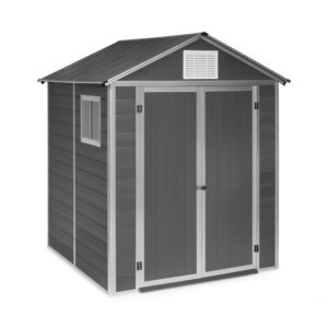 Blumfeldt Schatzkammer, záhradná šopa, ochrana pred UV žiarením, PVC, zámok, bočné okno, šedá Ampera.SK