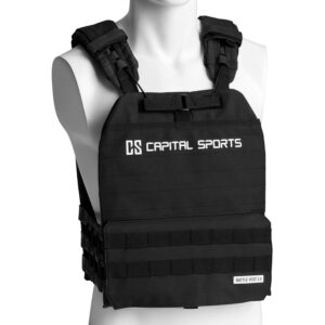 Capital Sports Battlevest 2.0, záťažová vesta, 2 x 4,0 kg závažie, čierna Ampera.SK