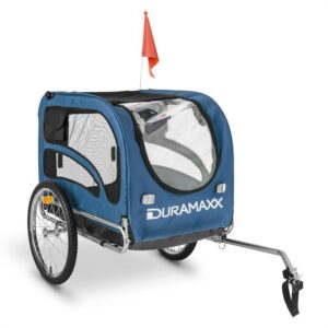 DURAMAXX King Rex, príves na bicykel pre psov, 250 l, 40 kg, oceľové rúry, modrý Ampera.SK