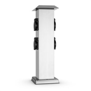 DURAMAXX Plug 4 Play záhradná zásuvka stĺpik 4 zásuvky nehrdzavejúca oceľ Ampera.SK