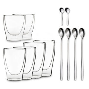 Feelino DUOS, dvojstenné poháre, 2 x 80, 310, 400 ml, vrátane lyžičky Ampera.SK