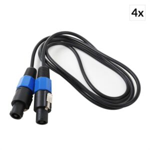 FrontStage PA, sada štyroch PA káblov, 2 m, čierna, ochrana voči zlomeniu Ampera.SK