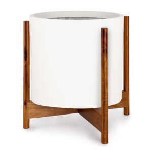 Gendt + Zeist, sada kvetináča s stojanom, veľkosti XL, vláknitý kameň, akáciové drevo Ampera.SK