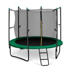 KLARFIT Rocketstart 250, 250 cm trampolína, vnútorná bezpečnostná sieť, široký rebrík, zelená Ampera.SK