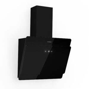 Klarstein Aurica 60, digestor, 60 cm, nástenný, 620 m³/h, LED, dotykové ovládanie, sklo, čierny Ampera.SK