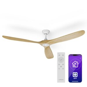 Klarstein Bahama Breeze Smart Stropný ventilátor , lopatky rotora z masívneho dreva, diaľkové ovládanie + ovládanie pomocou aplikácie Ampera.SK