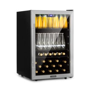 Klarstein Beersafe 5XL, chladnička, 148 l, 3 police, panoramatické sklenené dvere, nehrdzavejúca oceľ Ampera.SK