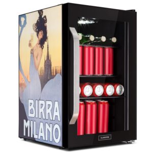 Klarstein Beersafe 70 Birra Milano Edition, chladnička, 70 litrov, 3 police, panoramatické sklenené dvere, nerezová oceľ Ampera.SK