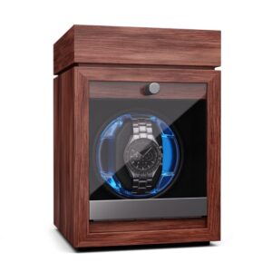 Klarstein Brienz 1, naťahovač hodiniek, 1 hodinky, 4 režimy, drevený vzhľad, modré vnútorné osvetlenie Ampera.SK