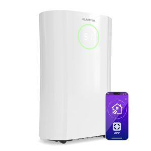 Klarstein DryFy ProConnect 24L odvlhčovač vzduchu, 24 l/deň, 30 m², WiFi, Aplikácia, LED indikátor, 24-hodinový časovač Ampera.SK